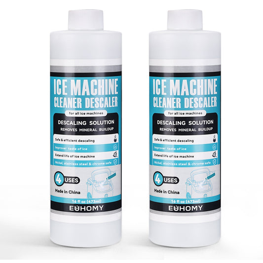 EUHOMY Ice Machine Cleaner Descaler, 16/32 Fl OZ Ice Maker Cleaner (4 Uses Per Bottle), Ideal Universal Descaling Solution for All Brands Ice Maker - Euhomy