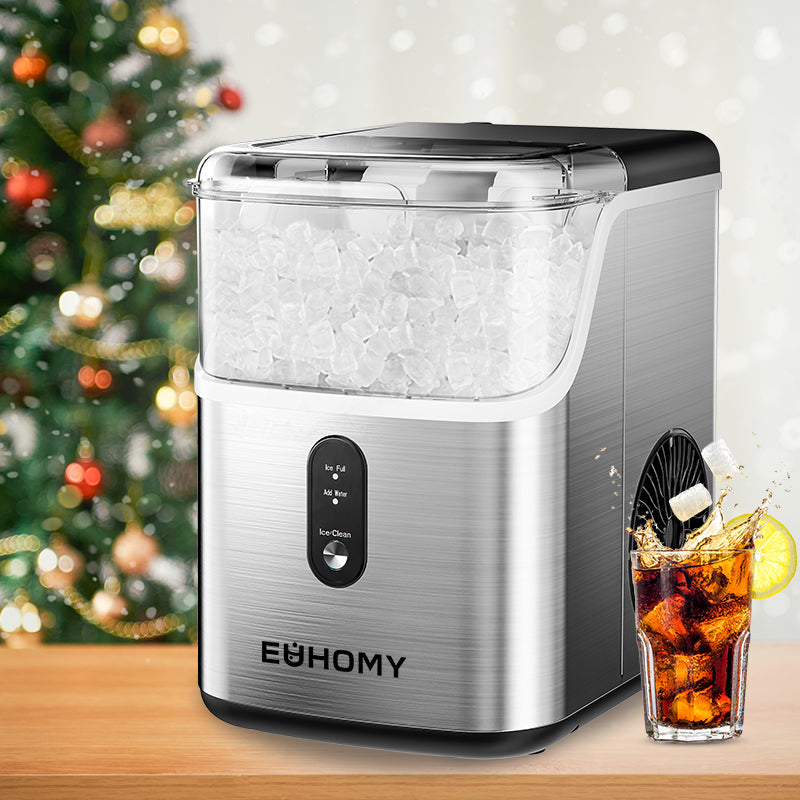 EUHOMY Pebble Ice Maker Machine with 35lbs/24H Soft Ice, Self-Cleaning - Euhomy