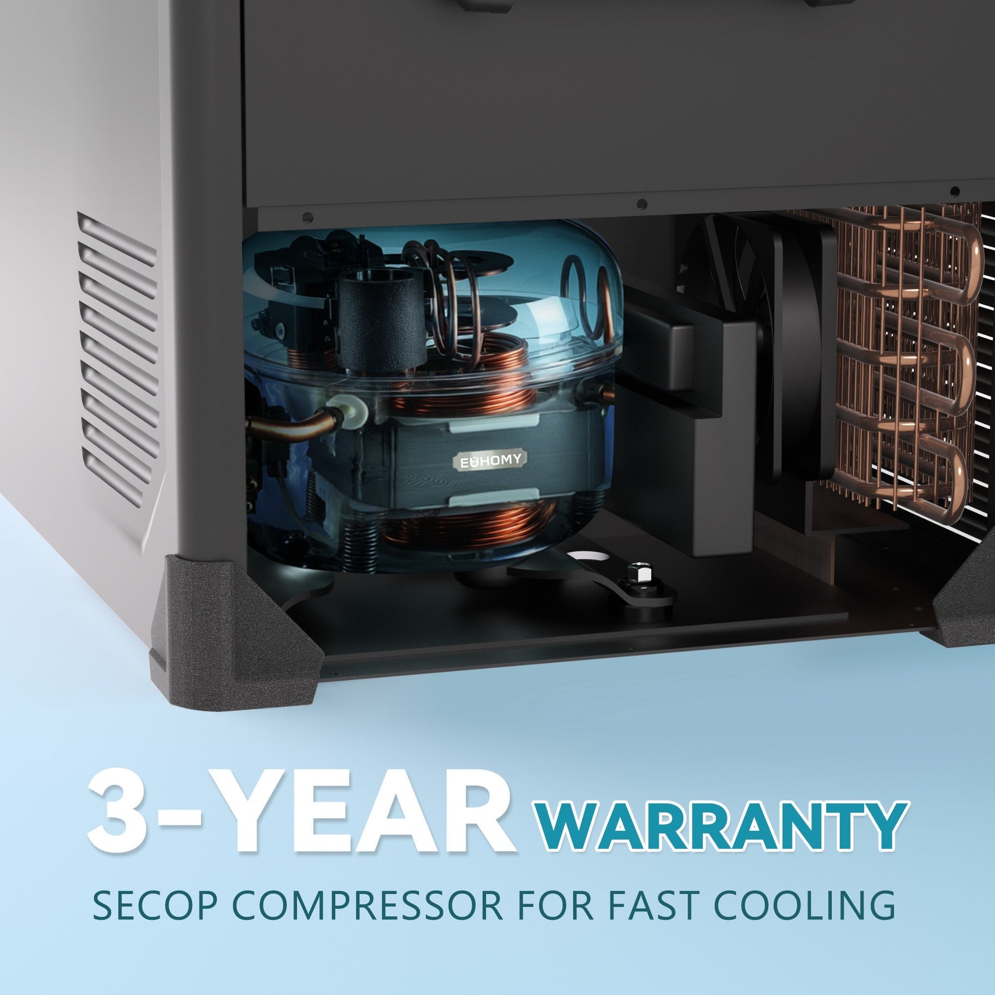 EUHOMY 12 Volt Refrigerator Car Refrigerator 12/24V DC 110-240V AC for Camping, Travel, Truck, Home - Euhomy