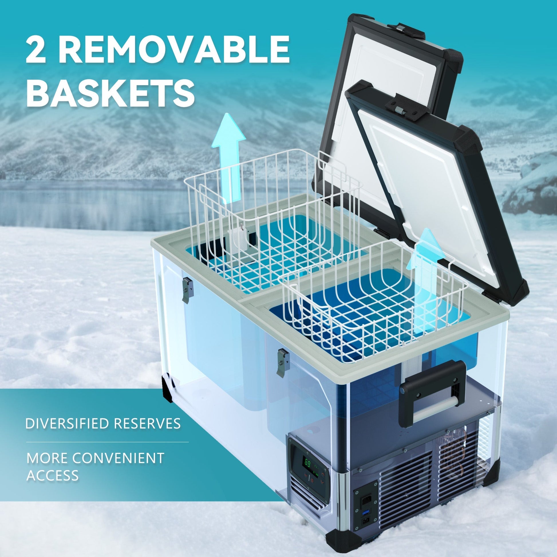 EUHOMY 12 Volt Refrigerator Car Refrigerator 12/24V DC 110-240V AC for Camping, Travel, Truck, Home - Euhomy