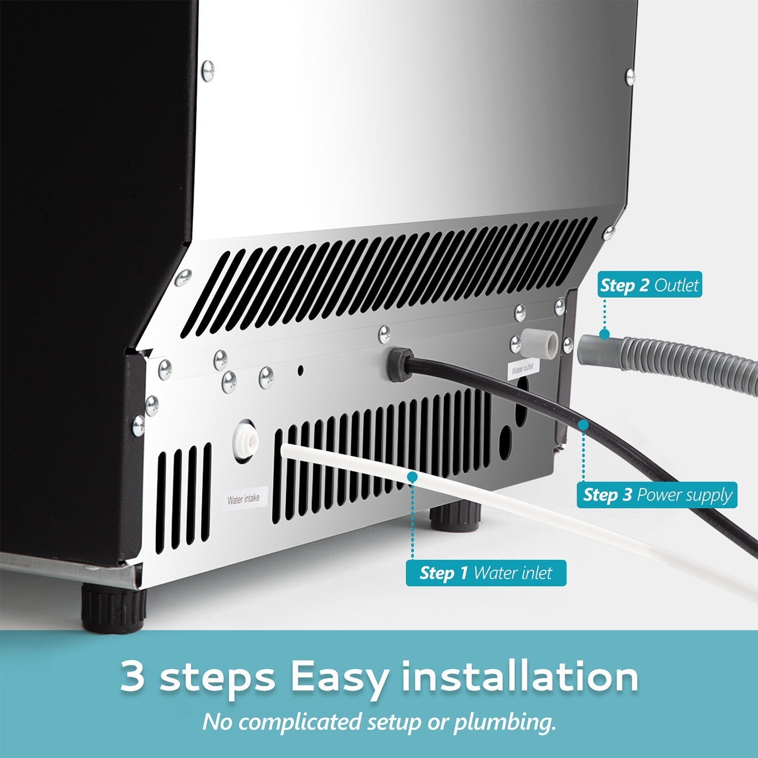 EUHOMY Excellent Storage Container Undercounter Commercial Ice Machine Includes 2 Bottles of Cleaner - Euhomy